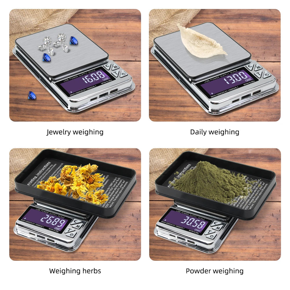 Digital Jewelry Scale High Precision 200g/1000gx0.01g Accuracy Smart