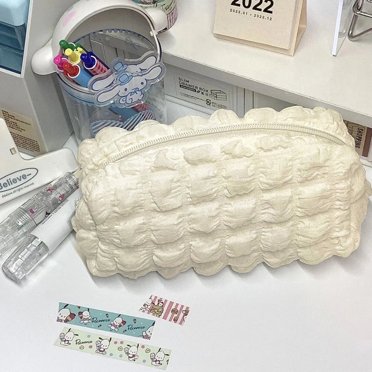 Portable Pen Holder for Students Zipper Stationery Storage Bags Pen