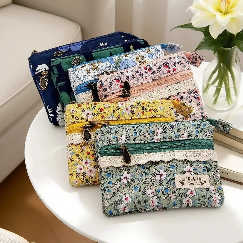 Fashion Fresh Floral Coin Bag Multifunctional Cards Holder Prints