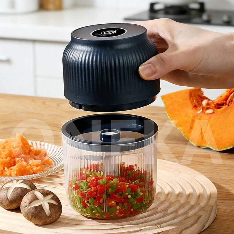 6-Blade Electric Mini Garlic Chopper USB Chili Pepper Grinder Kitchen