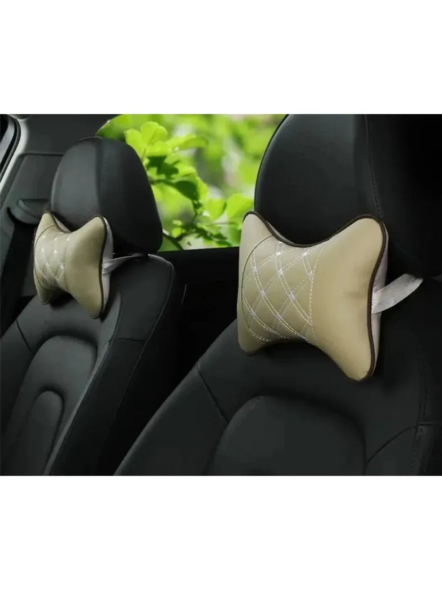 Car Neck Pillows Both Side Pu Leather 1pcs Pack Headrest For Head support