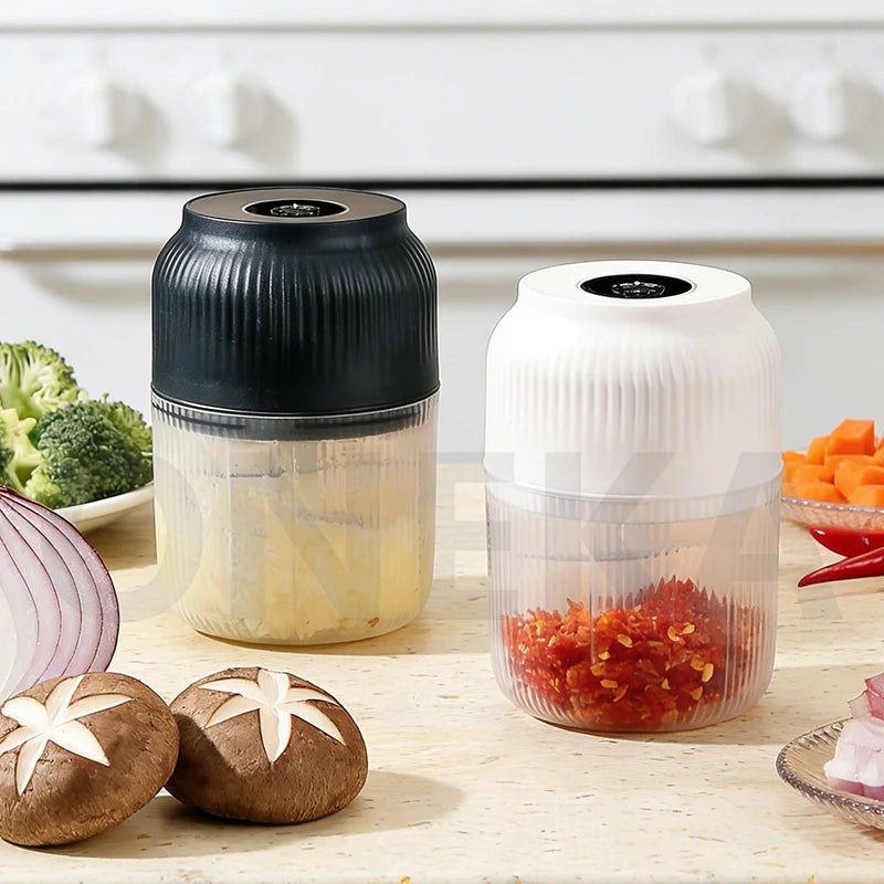6-Blade Electric Mini Garlic Chopper USB Chili Pepper Grinder Kitchen