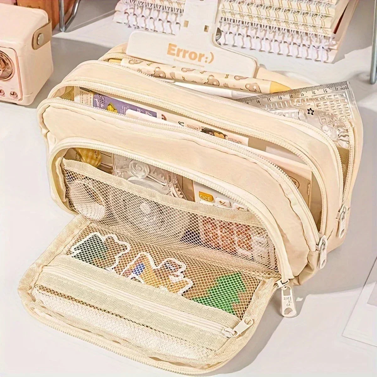 A Large-capacity Multi-layers Pencil Case Simple Multi-purpose Student