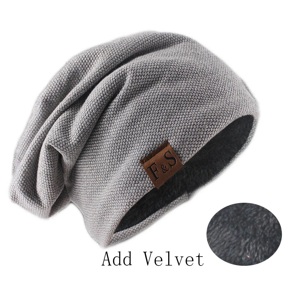 Fashion Bonnet Hat For Men And Women Autumn Knitted Solid Color