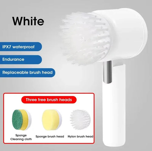 5-in-1 Electric Spin Scrubber Cleaning Brush for Bathroom Tile Bathtub