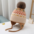 Ear Protection Baby Beanie Caps with Earflaps Soft Warm Pom Pom Winter