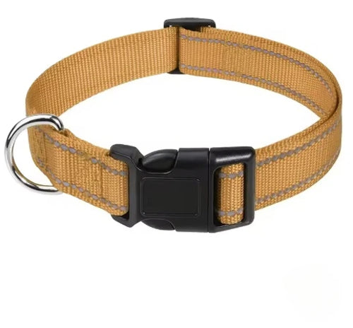 Reflective Dog Collar Strap with Adjustable Safety Nylon Pet Collar