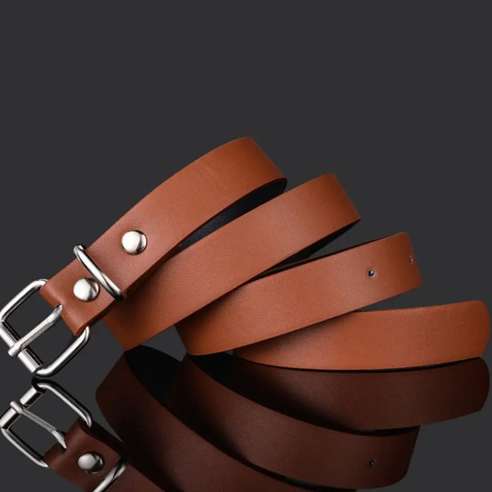 Children PU Leather Belts Boys Girls Kid Waist Strap Waistband Metal
