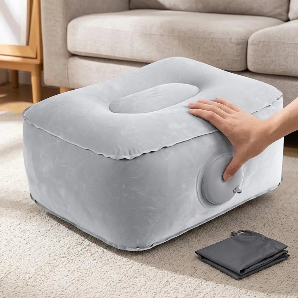 1/2pcs Inflatable Travel Foot Rest Pillow Adjustable Height Airplane