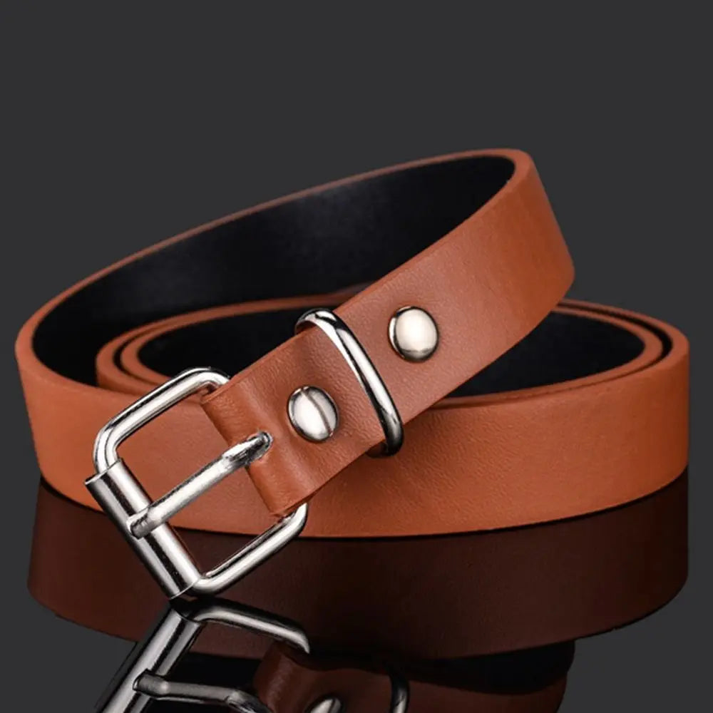 Children PU Leather Belts Boys Girls Kid Waist Strap Waistband Metal