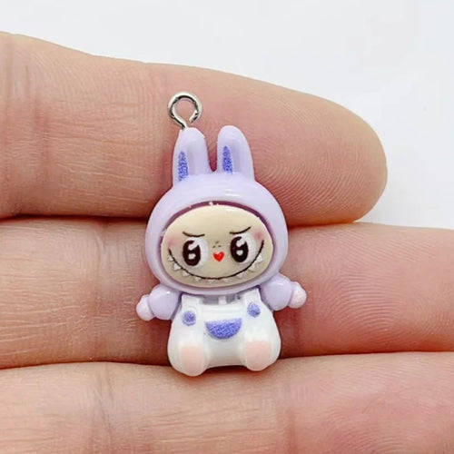 10Pcs Kawaii Rabbit Strawberry House Resin Charms Lovely Cartoon