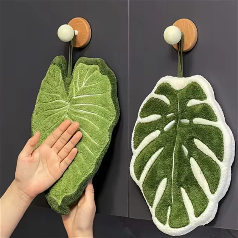 1pcs Random color Creative Leaf Bathroom towels, hangingtype,