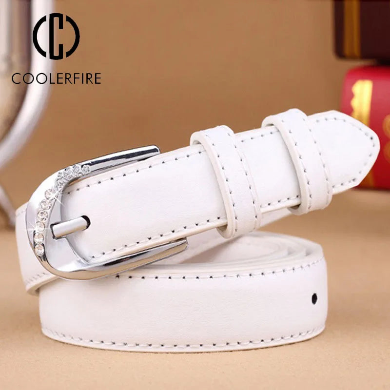 Women's Trousers Belt PU Leather Trend White Belt Fashion High Quality