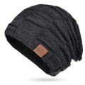 Winter Women's Knitted Beanie Hat, Warm Fleece Lined Plus Size Fashion
