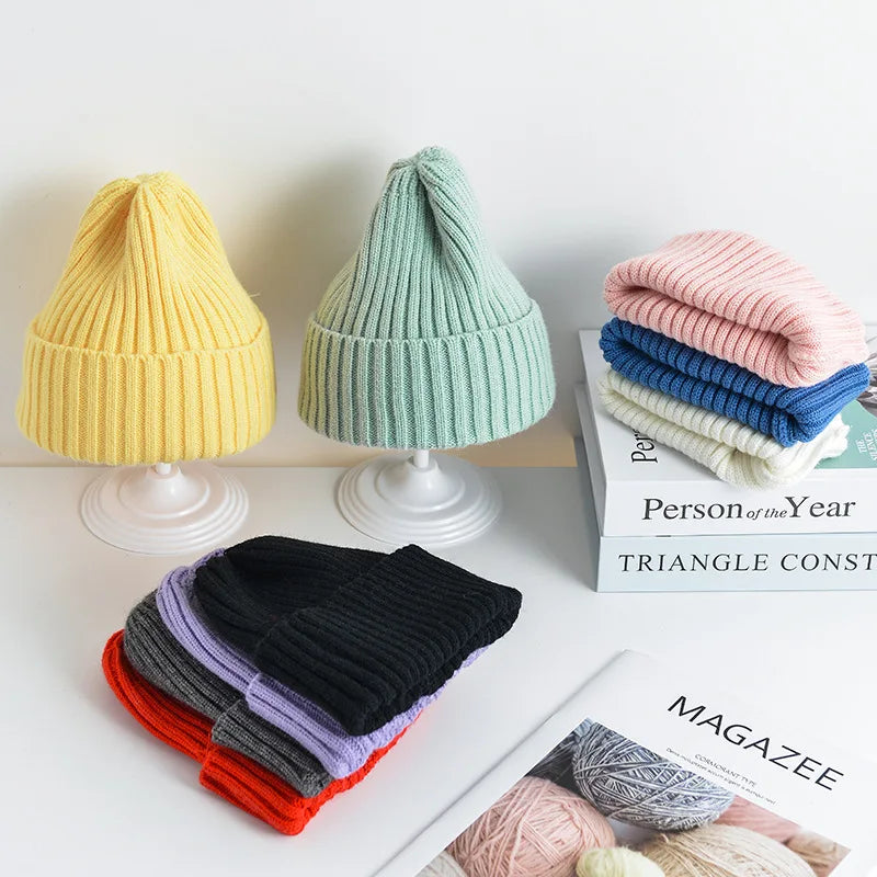 Autumn Winter Baby Hats for Newborn Boys Crochet Bonnet Toddler Girl