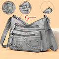 Vintage PU Crossbody Bag, Retro Multi Layer Shoulder Bag, Women's