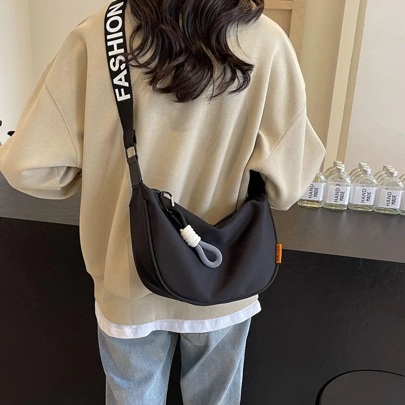 New Fashion Crossbody Bag Simple Wide Shoulder Strap Design