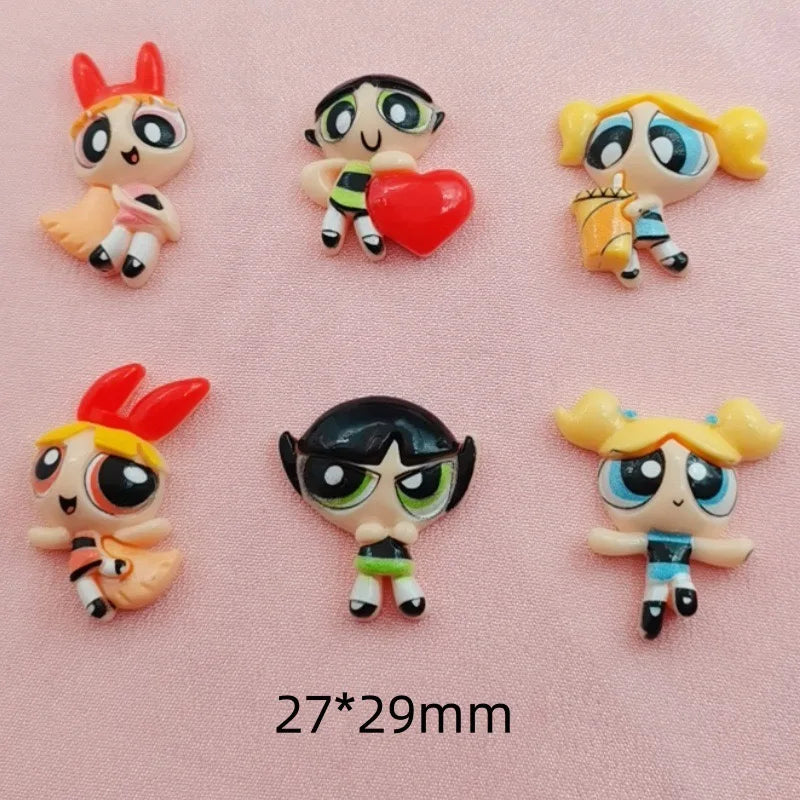 10pcs Cartoon Cute Girl Resin Accessories Jewelry DIY Phone Case