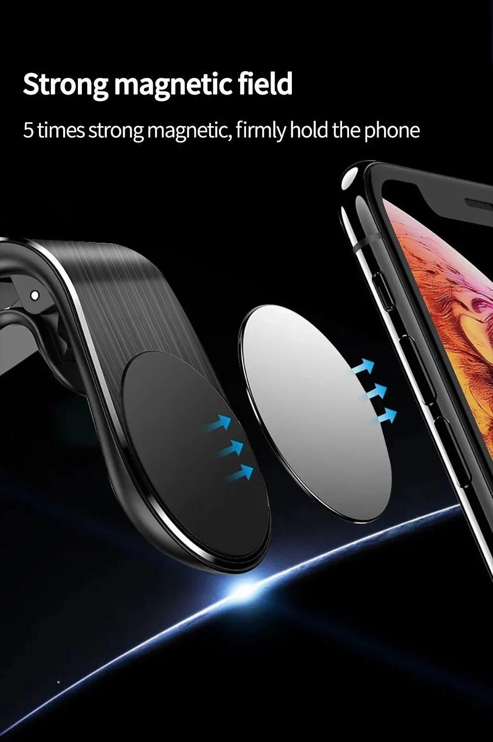 Magnetic Car Phone Holder Air Vent Clip Mount Rotation Cellphone GPS