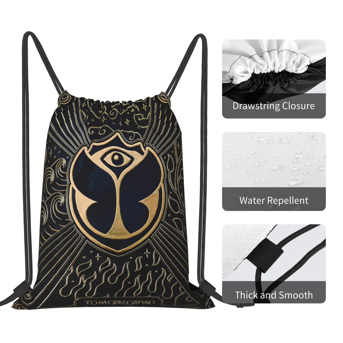 Tomorrowlands  Drawstring Backpack Sackpack Water Resistant Bags