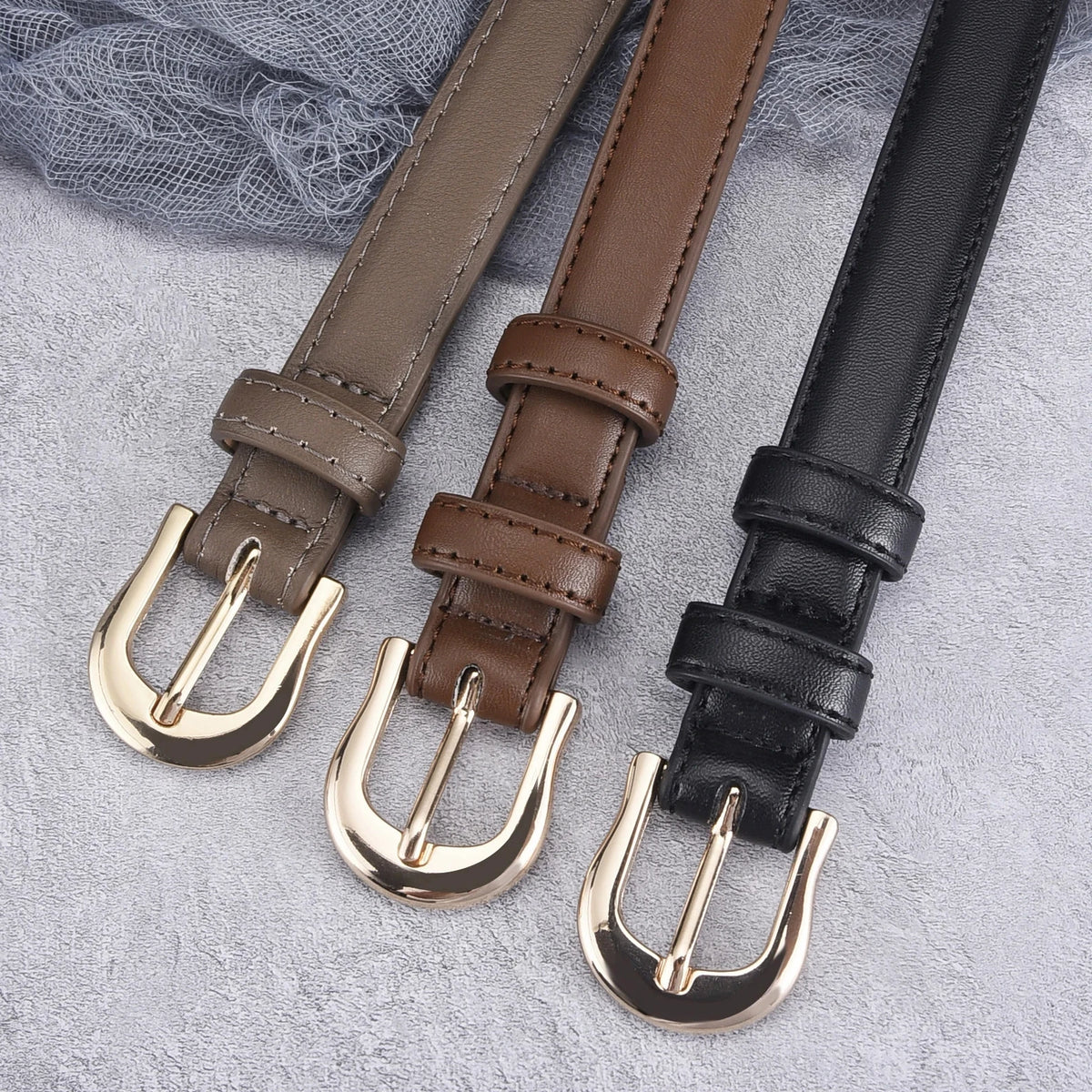 1pc Women's Belt Fashion Simple Versatile Thin Belt Authentic High