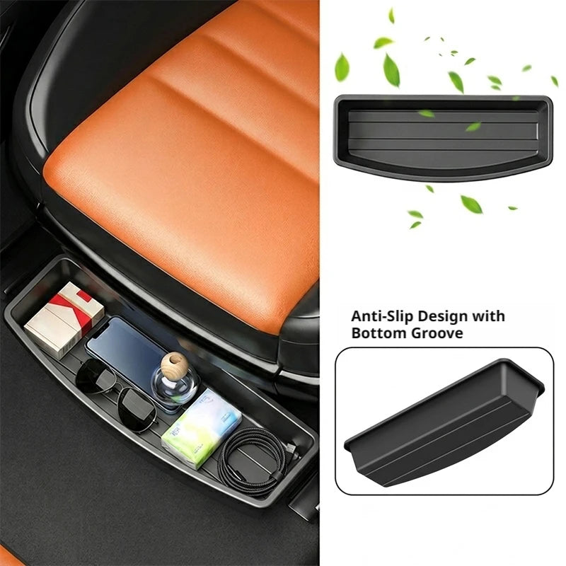 Under Seat Storage Box Universal Car Seat Bottom Organizer Box
