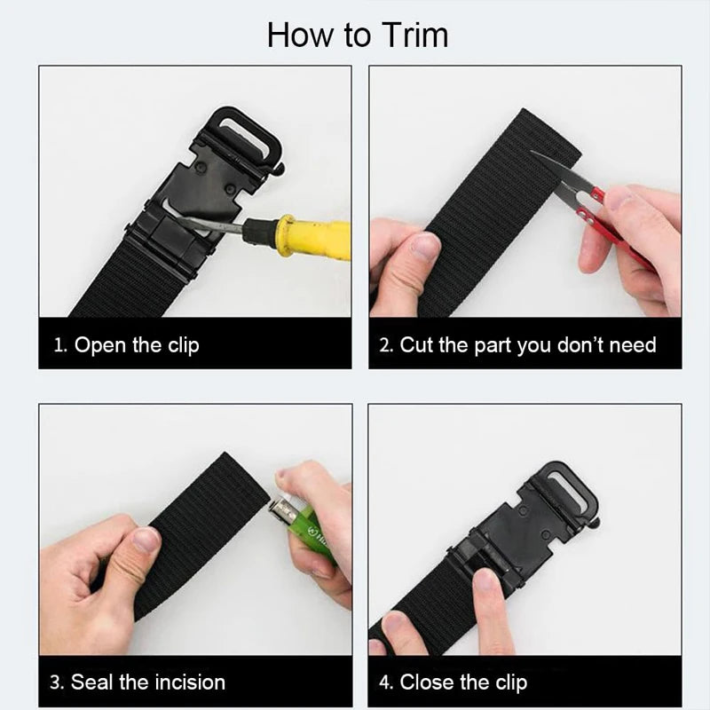 Men's Belt Tactical Full Metal Automatic Buckle Waist Belt Nylon