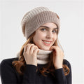 Winter men's and women's hats and scarves two-piece set