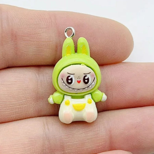 10Pcs Kawaii Rabbit Strawberry House Resin Charms Lovely Cartoon