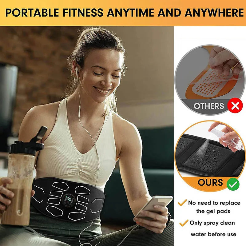 EMS Abdominal Toning Waist Electric Muscle Stimulation Muscle Toner