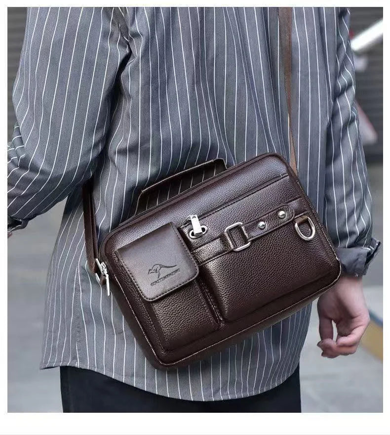 Men's Retro Messenger Bag with Waterproof Design, Large Capacity