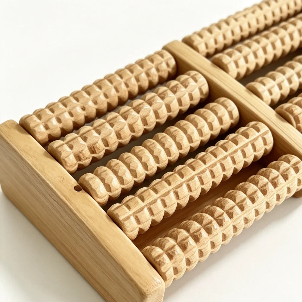 Wooden Foot Massage Roller Beech Wood Massager for Home Use Simple
