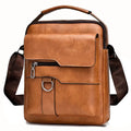 Multi-Purpose Men's Shoulder Bag for Work, PU Crossbody Briefcase with
