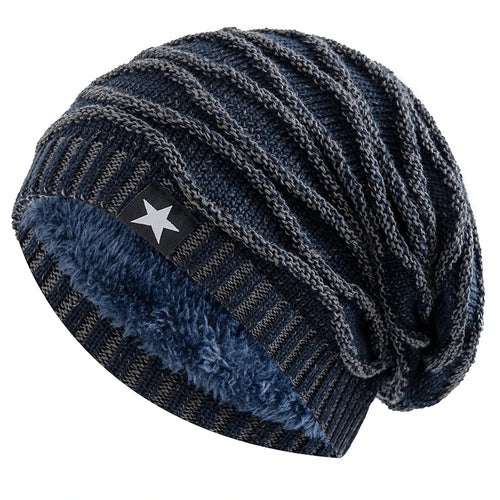 New Unisex Slouchy Winter Hats Add Fur Lined Men And Women Warm Beanie