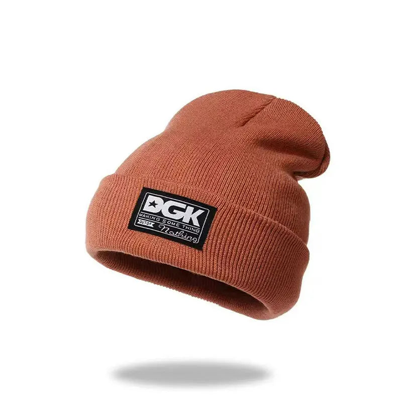 Knitted hat trendy letter pullover cap for men and women, outdoor warm