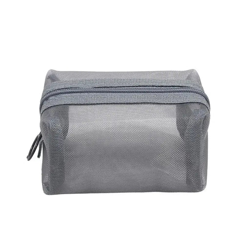 Mini Clear Nylon Mesh Cosmetic Bags Cute Women Small Lipstick Makeup