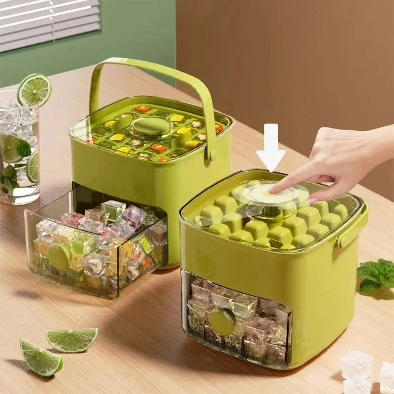 48-Compartment Reusable Ice Cube Tray with Press Release