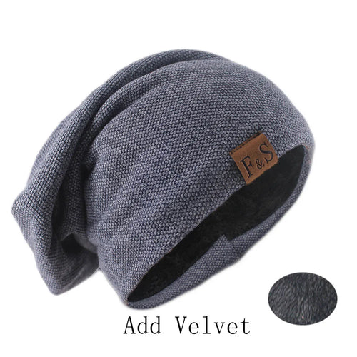 Fashion Bonnet Hat For Men And Women Autumn Knitted Solid Color
