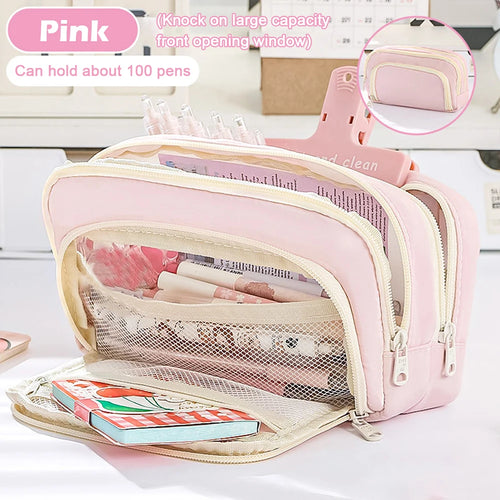 Kawaii Large Capacity Multi Layer Pencil Case Student Pencil Bag