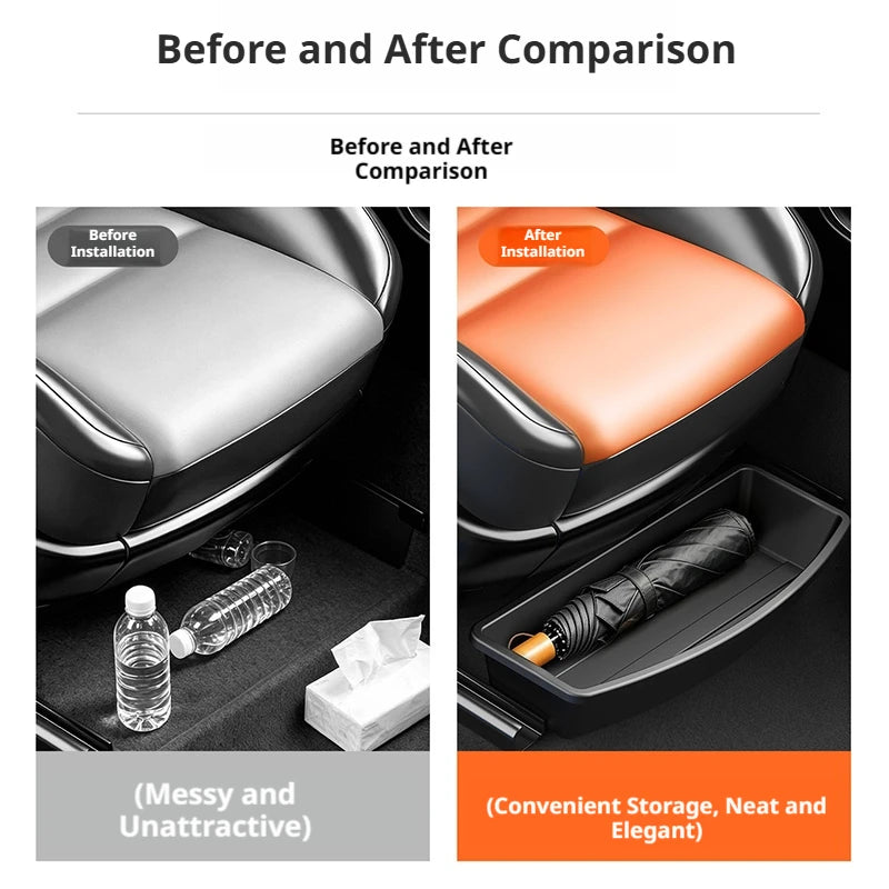 Under Seat Storage Box Universal Car Seat Bottom Organizer Box