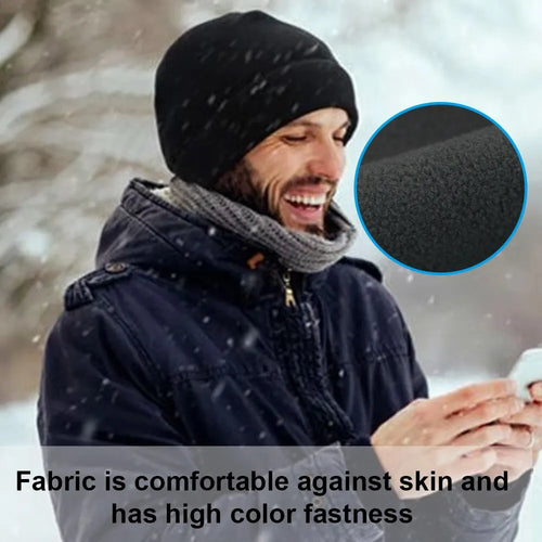 1PC Warm Winter Skull Cap Soft Polar Fleece Hat Thick Windproof Cap