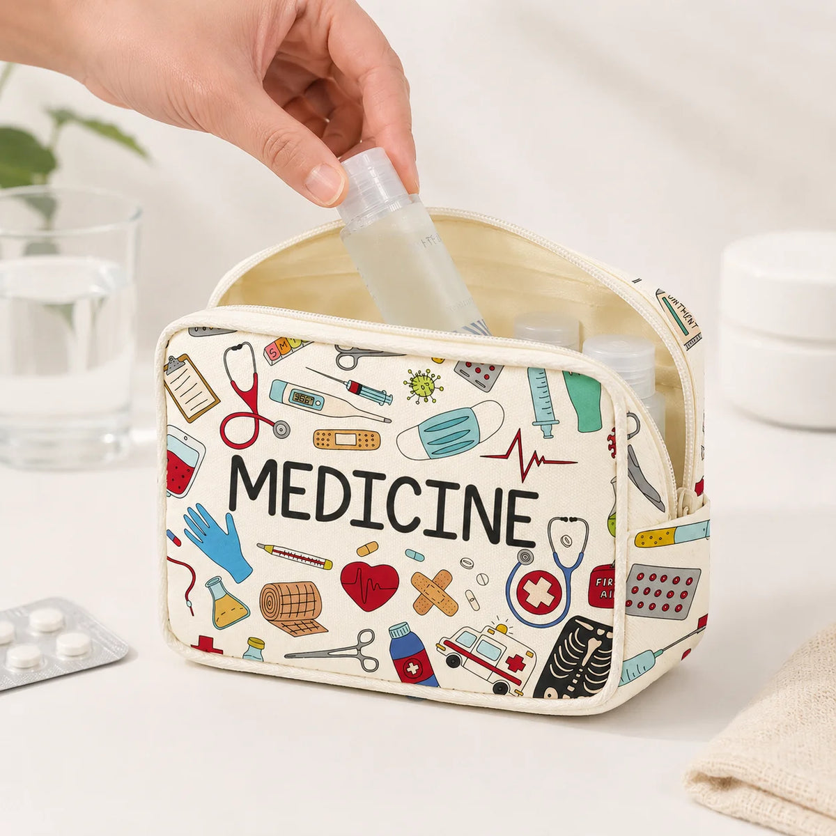 1PC Large Capacity Medicine Bag Travel Portable Medical Bag Home