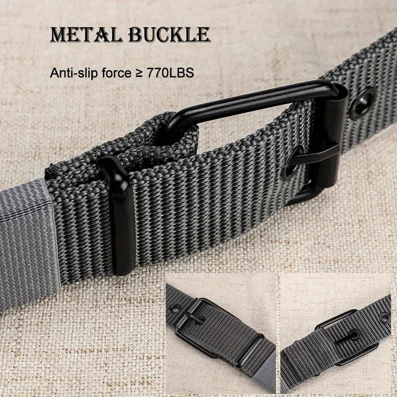 1pc Mens Durable Nylon Canvas Belt - Heavy-Duty Tactical Work Belt