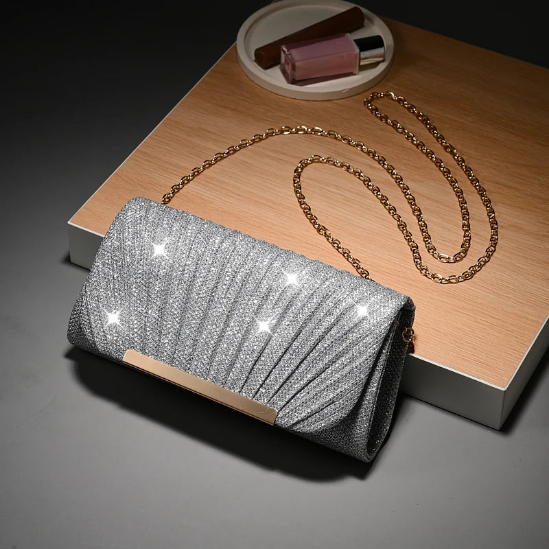 Luxury Wedding Envelop Clutch Bags Fashionable Chic Shiny Evening Bag