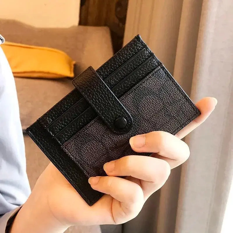 Monogram Ultra-Slim Card Holder – Minimalist Ins Style Mini Wallet for Women