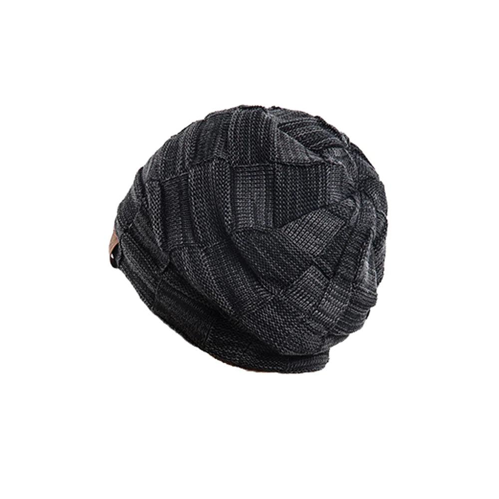 Winter Women's Knitted Beanie Hat, Warm Fleece Lined Plus Size Fashion