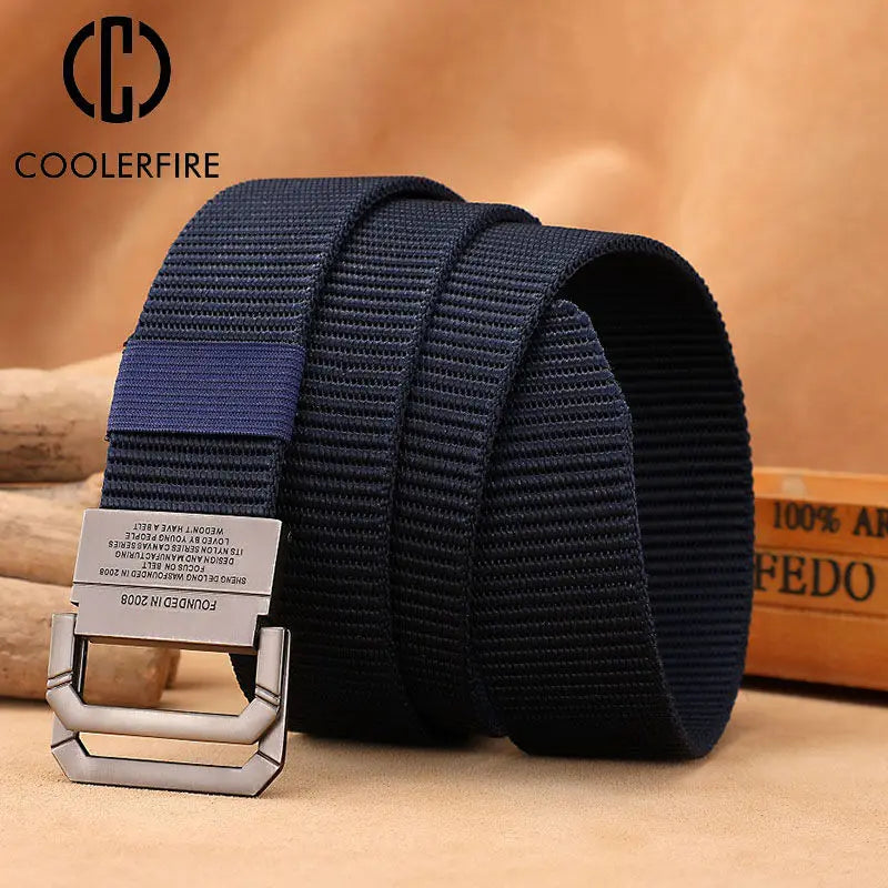 Men Belt Nylon Webbing Fabric Tactical Army Canvas Casual Fashion