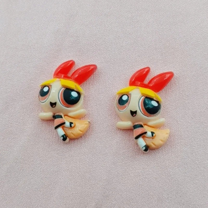 10pcs Cartoon Cute Girl Resin Accessories Jewelry DIY Phone Case