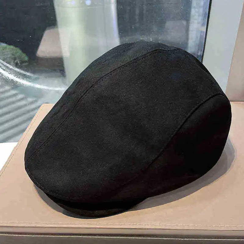 Unisex British Style Winter Beret Hat Women Fashion Outdoor Warm Solid