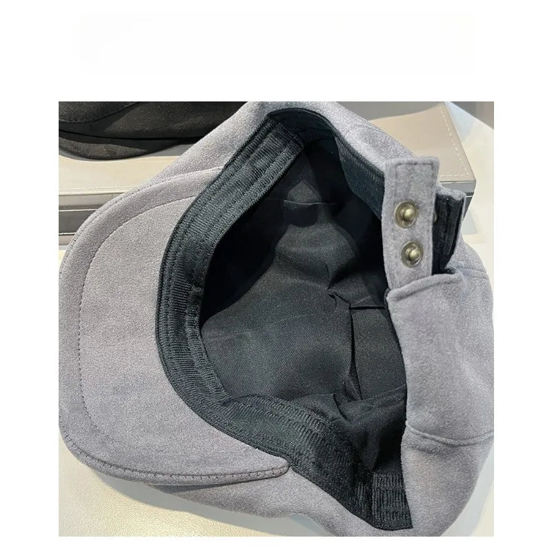 Unisex British Style Winter Beret Hat Women Fashion Outdoor Warm Solid